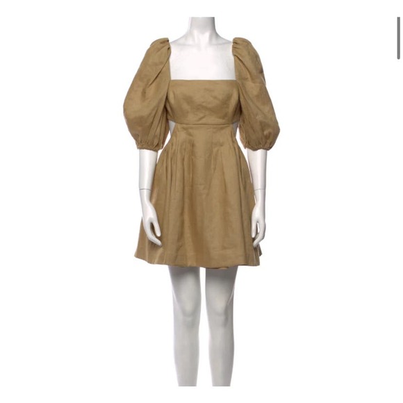 Zimmermann Mae Coquette Bow 100% Linen Tea Party Style Dress Size L - Picture 1 of 11